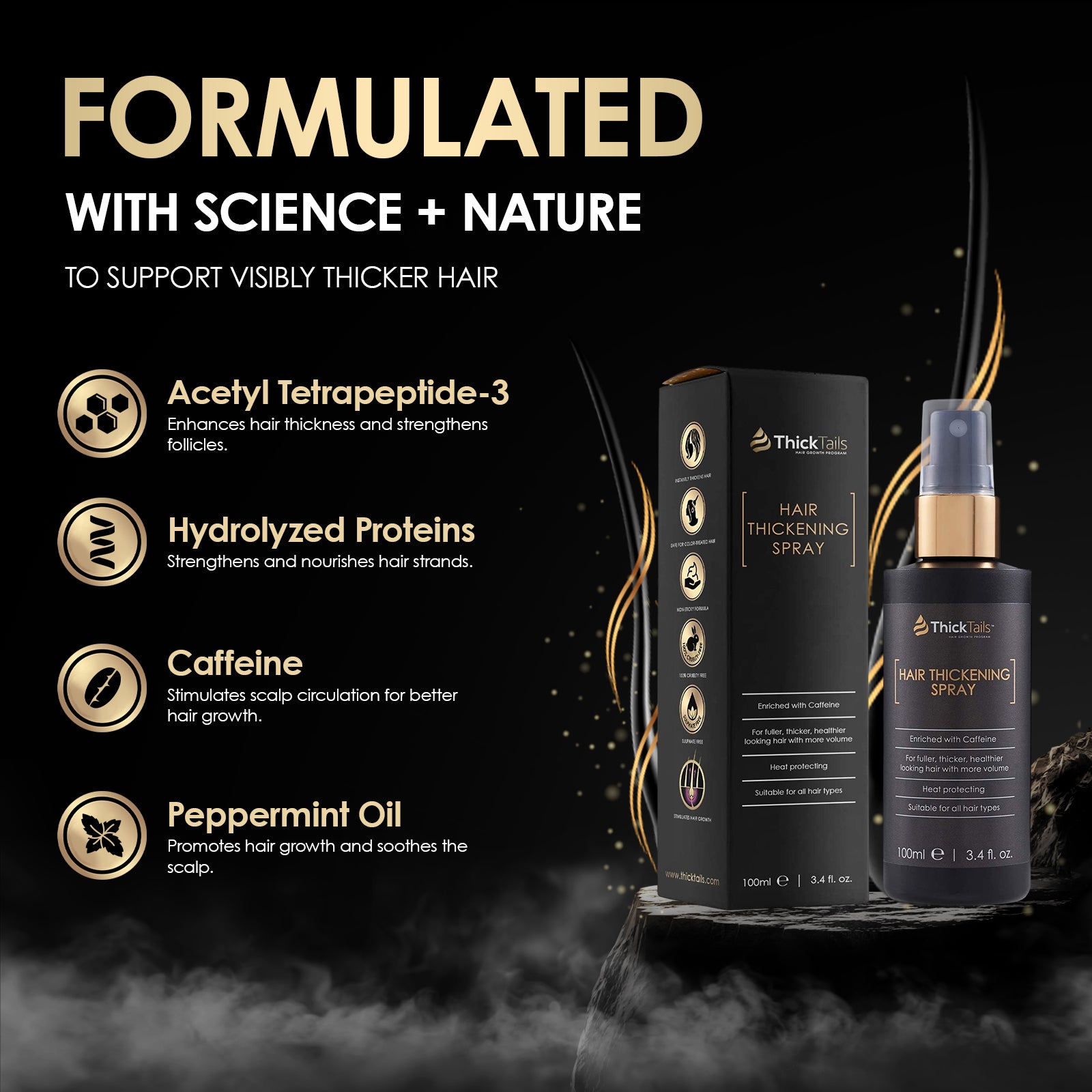 Spray de espessamento instantâneo de cabelos espessos | 3.4fl.oz