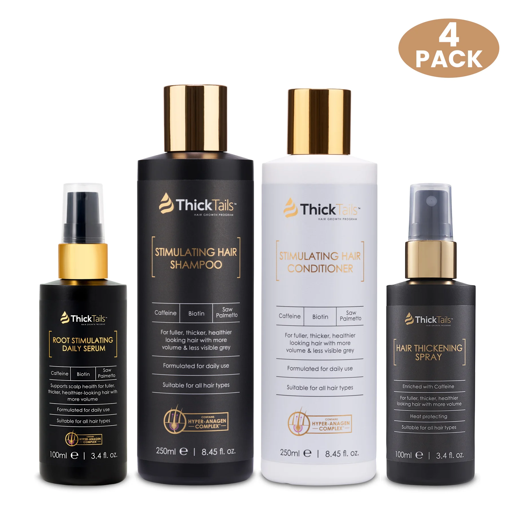 Rabos espessos Sistema de espessamento de cabelo máximo | 5-pacote