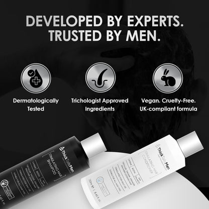 Rabos de grossa Men Shampoo e condicionador estimulantes do cabelo | Pacote duplo