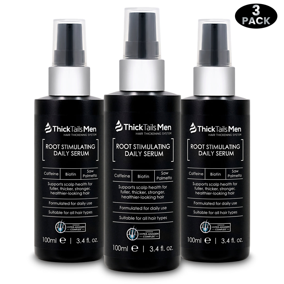 Dicktails Herren-Wurzel stimulierende Leaven-In-Serum | 3 Pack (kaufen 2, holen Sie sich 1 kostenlos)