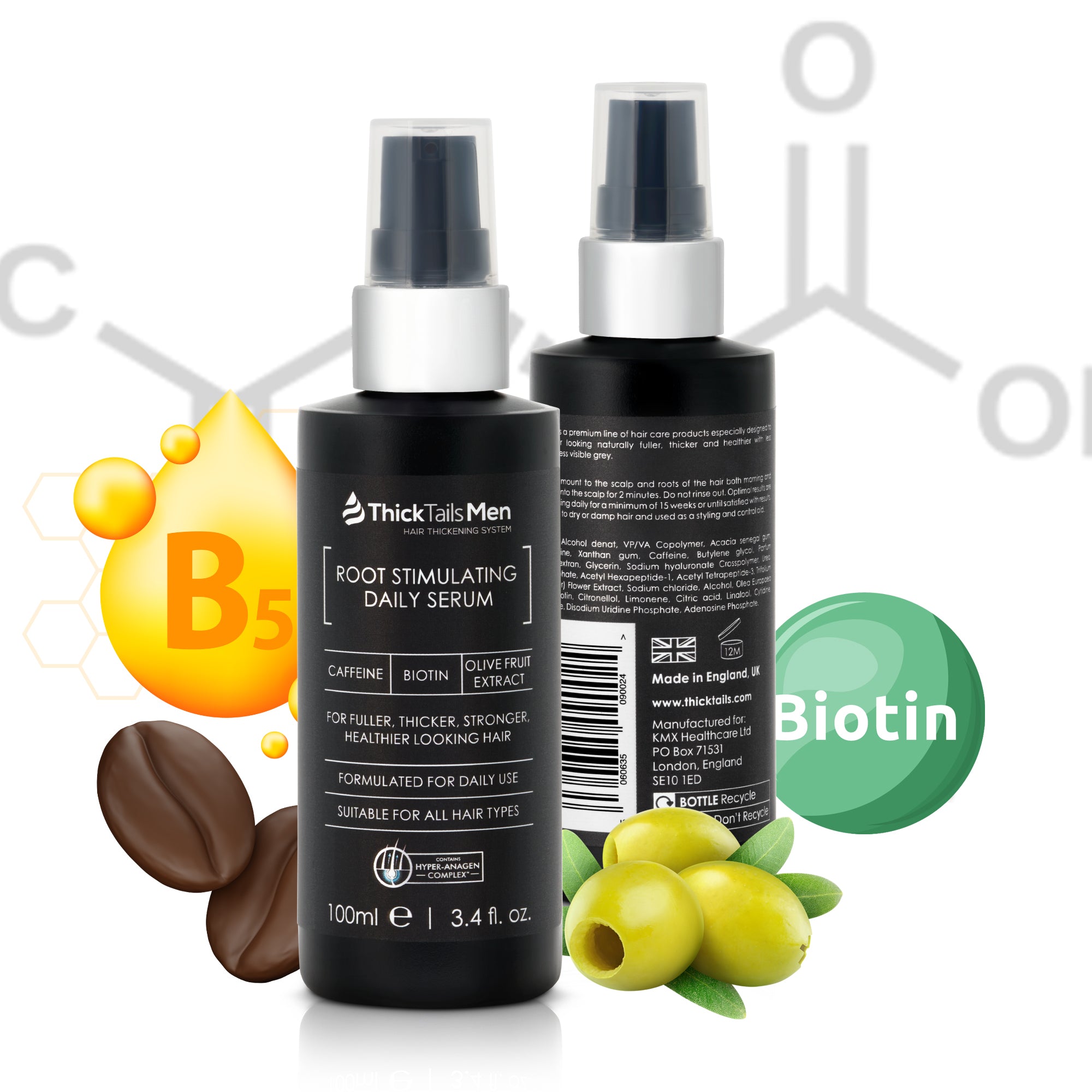 Dicktails Herren-Wurzel stimulierende Leaven-In-Serum | 3 Pack (kaufen 2, holen Sie sich 1 kostenlos)