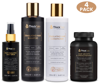 Tyktails stimulerende hårshampoo, balsam serum &amp; vitaminer | 4-pack