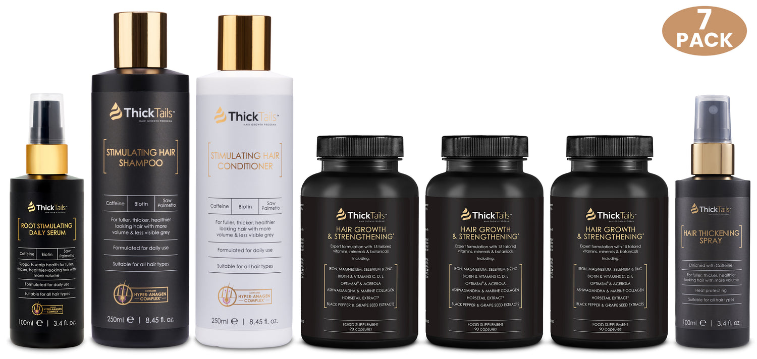 Tjocktails Totalt 90-dagars hårtjockningssystem | 7-pack