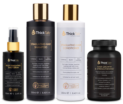 Dicktails stimulieren Haarshampoo, Conditioner Serum &amp; Vitamine | 4-Pack