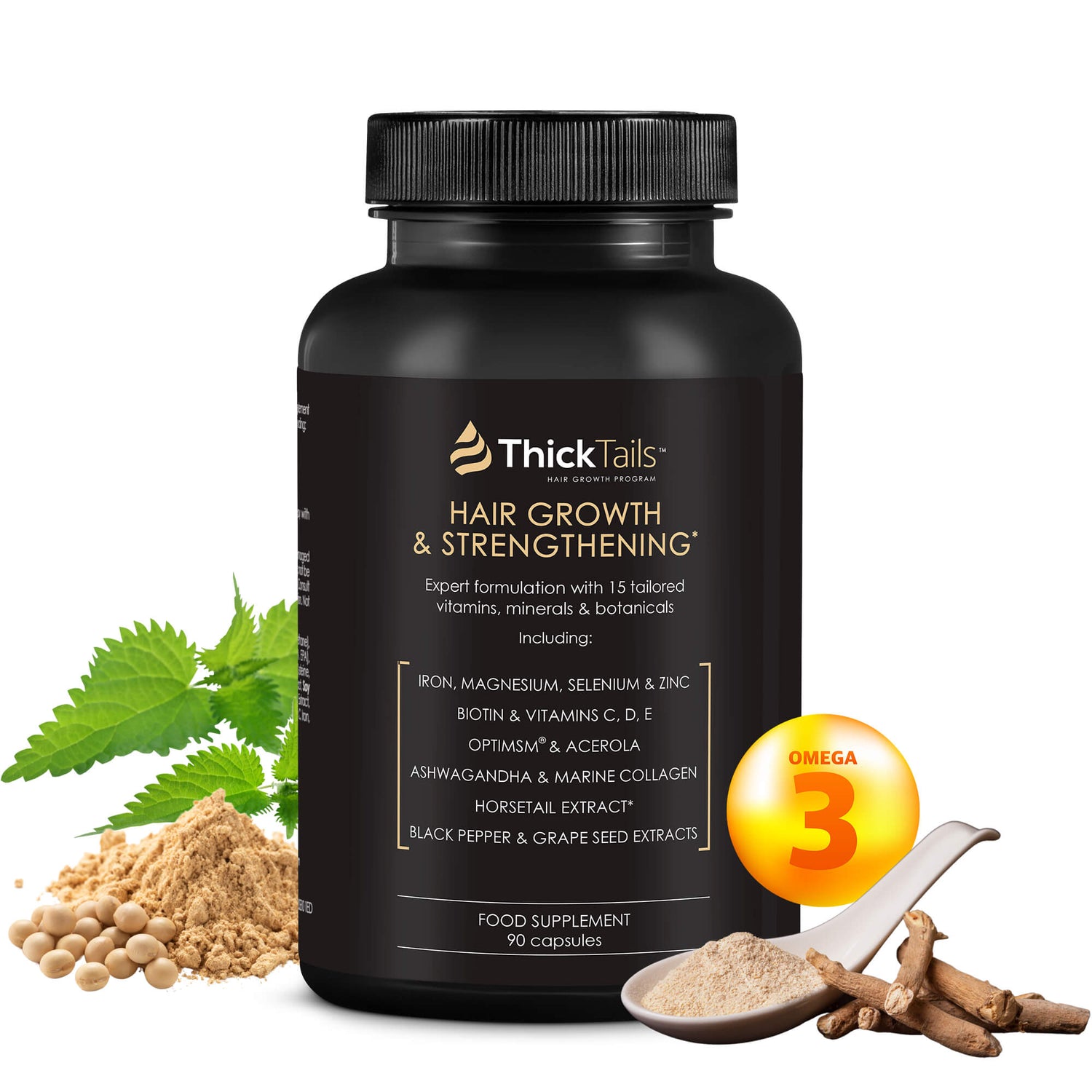 Groupe de cheveux et renforcement des vitesses de cheveux | 90 capsules | Approvisionnement d&