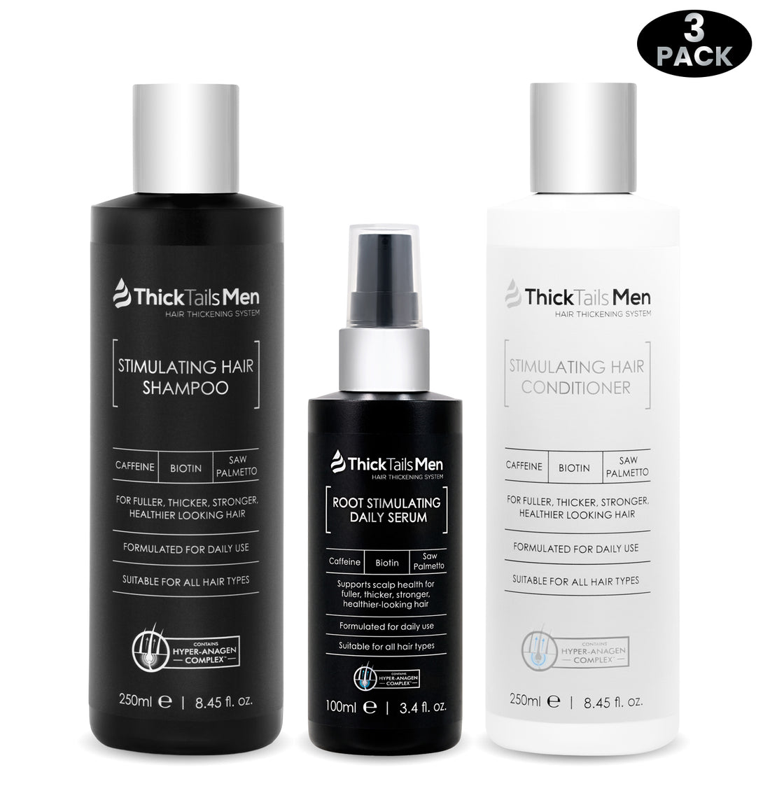 Dicktails Herren Haare Revitalisierung Bündel | 3 Pack für Haarwachstum und Kopfhaut Gesundheit