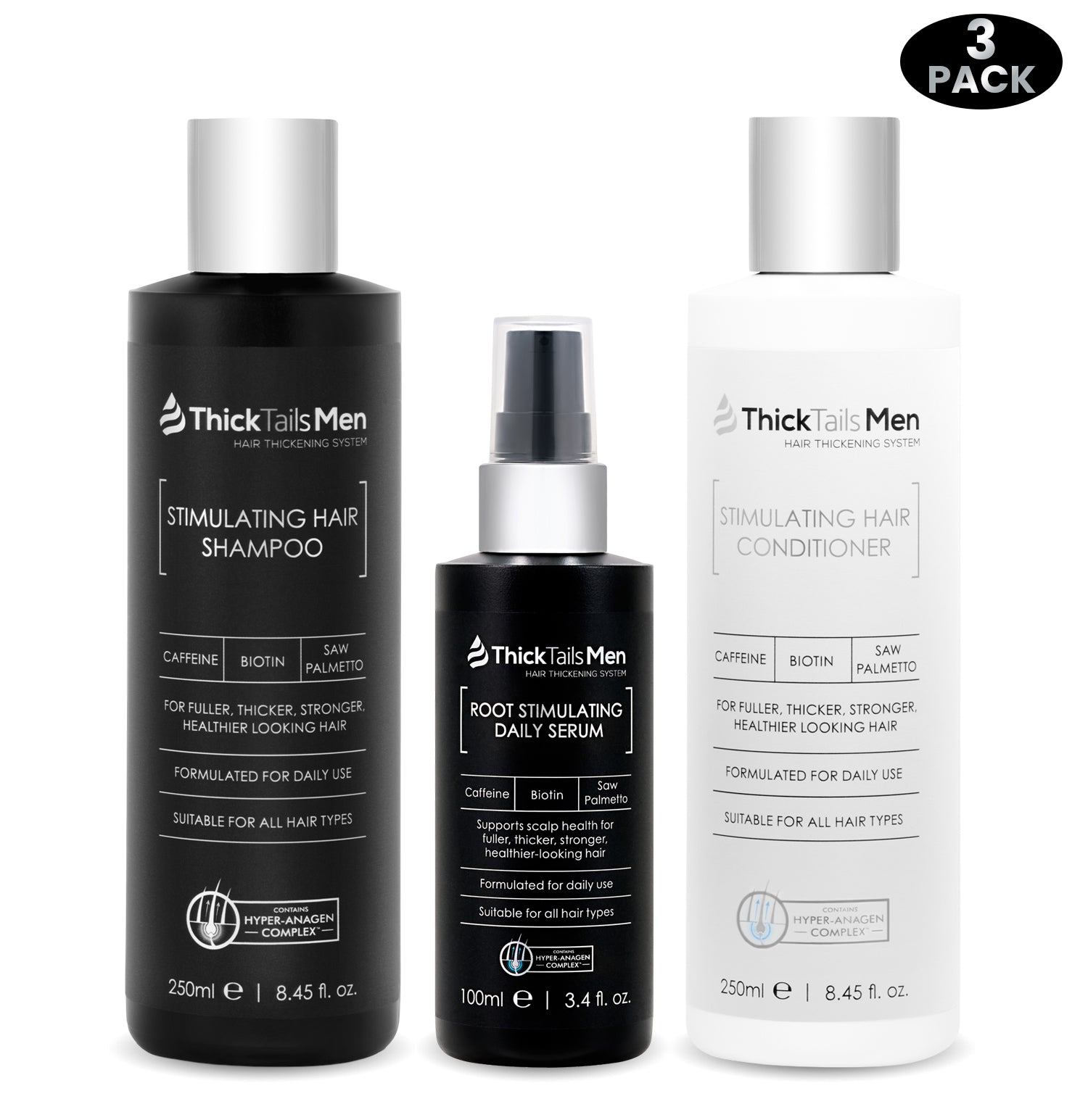Dicktails Herren Haare Revitalisierung Bündel | 3 Pack für Haarwachstum und Kopfhaut Gesundheit