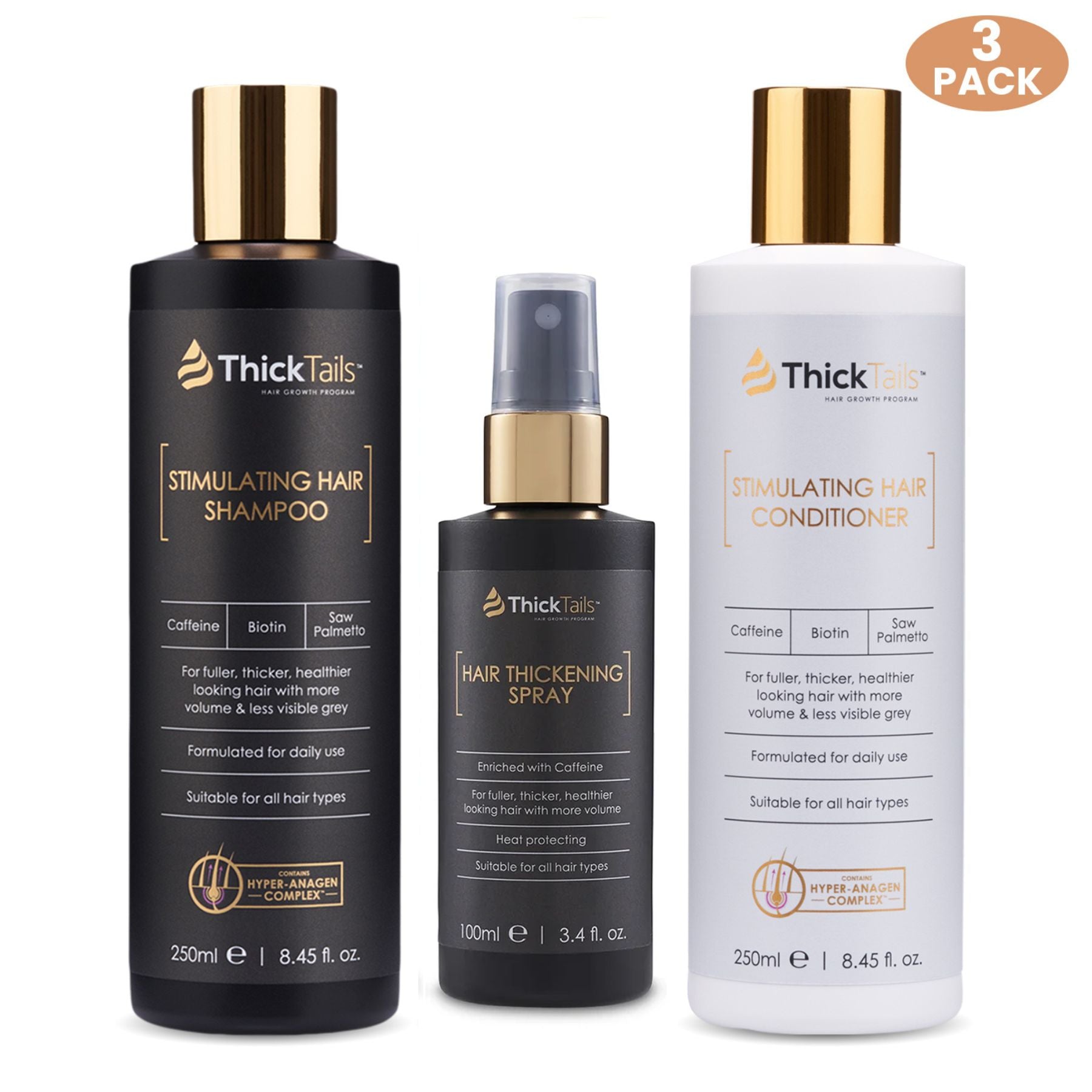 Rabos espessos Sistema de espessamento de cabelo máximo | 5-pacote